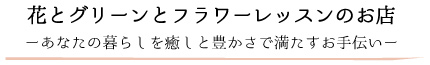 花とグリーンとフラワーレッスンの店 あなたの暮らしを癒しと豊かさで満たすお手伝い。